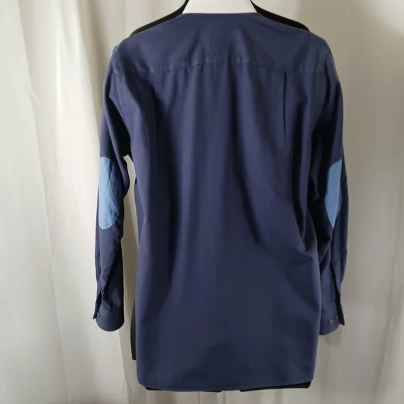 PAUL FREDRICK Cashmere & Cotton "Flannel" Button Down Shirt w/ Elbow Patches EUC - Picture 5 of 7